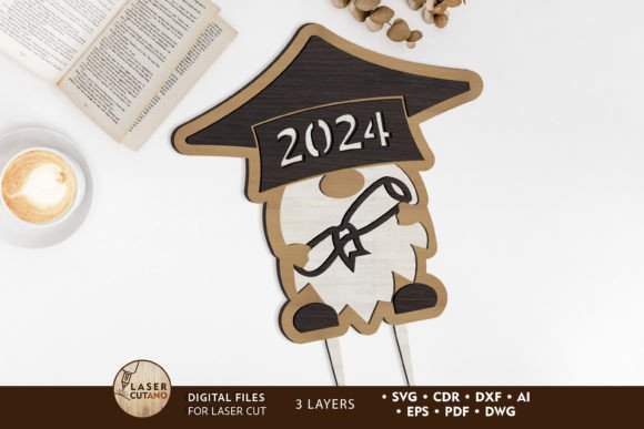 2024 Graduation Decorative Template for Laser Cutting & Ornaments