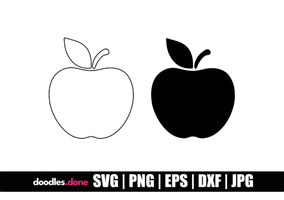 Apple Outline SVG: Graphics & Decorative Elements