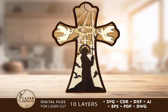Cross Multilayer Template for Laser Cutting Winter Amp