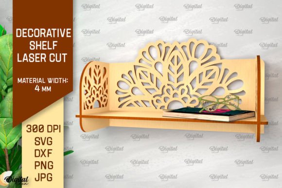 Decorative Flower Wall Shelf: Laser Cutting & Wall Decor