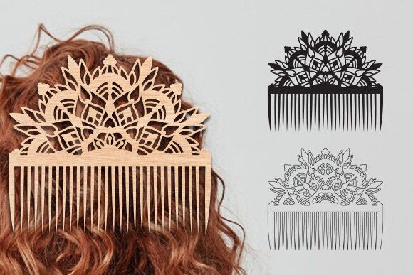 Decorative Side Hair Combs: Laser Cutting Ornaments