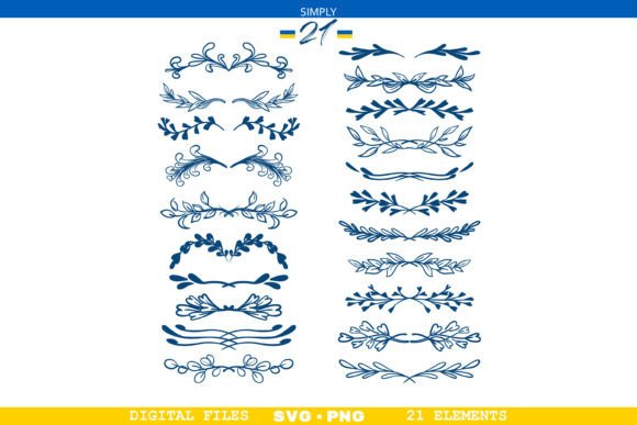 Greenery Leaf Divider SVG Bundle: Graphics & Decorative Elements