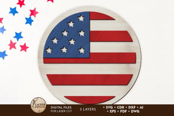 Independence Day Cut File: Laser Cutting Ornaments