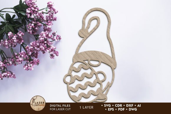 Laser Cutting Spring Amp: Onelayered Easter Gnome