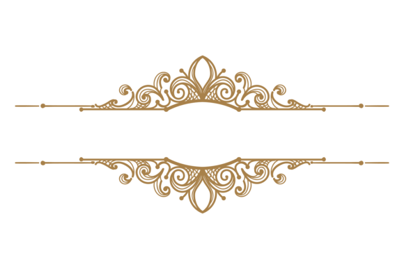 Ornate Golden Emblem Frame for Wedding I Graphics