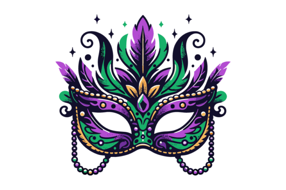 Pretty Mardi Gras Mask SVG: Graphics & Decorative Elements