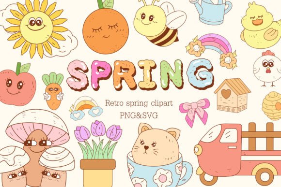 Reviewing Groovy Retro Spring Easter Clipart Svg for Stitching