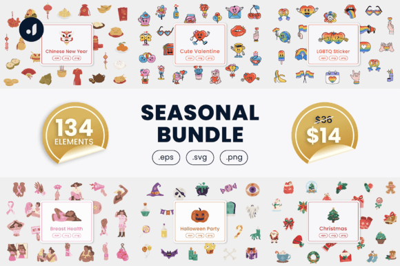 Seasonal Bundle: Graphics & Decorative Elements