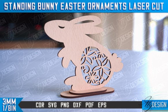 Standing Easter Bunny Ornaments CNC Laser Cutting Spring Amp